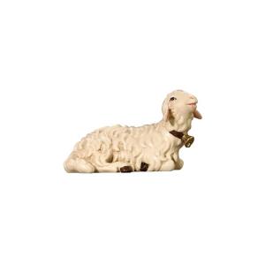 Sheep lying with bell