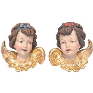 Pair angels'heads with bow