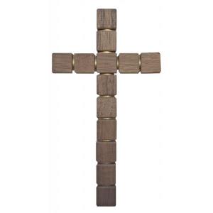 apostle cross with brass rings - flat