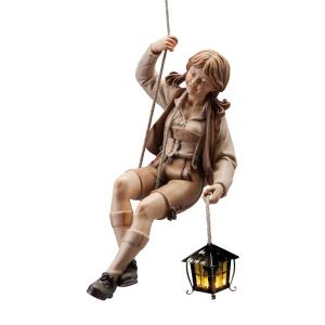 Girl rappeling with lantern