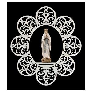 Ornament with Madonna Lourdes stylized