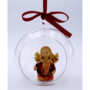 Angel with accordion in glass ball