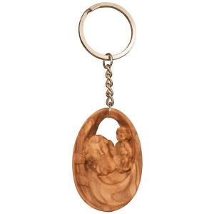 Keyring pendant - Saint Christopher, oliv wood