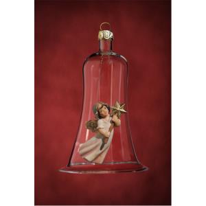 Glass bell with angel flying