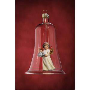 Glass bell with angel bells