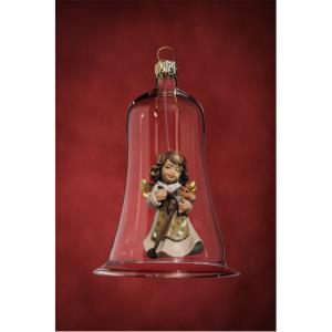 Glass bell  with angel hobby-horse