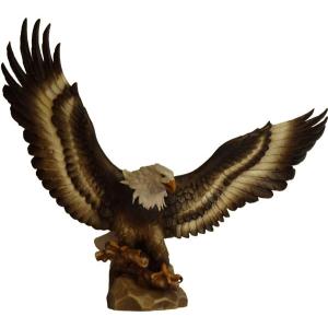 Golden eagle in linden wood