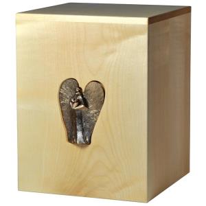 Urn "Angel of Love" - maple wood - 11,22 x 8,66 x 8,66 inch