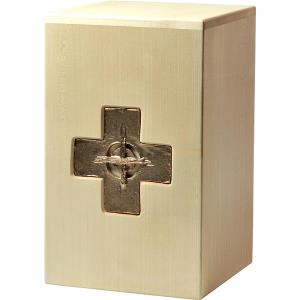 Urn "Cross" - maple wood - 11,22 x 6,88 x 6,88 inch