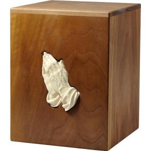 Urn "Thanks" - walnut wood - 11,22 x 8,66 x 8,66 inch