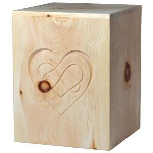 Urn "Eternal Love" - Swiss pine wood - 11,22 x 8,66 x 8,66 inch