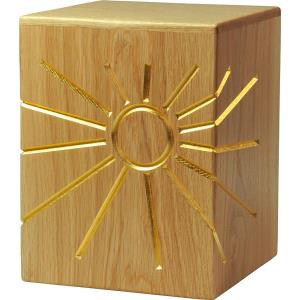 Urn "Eternal light" - oak wood - 11,22 x 8,66 x 8,66 inch