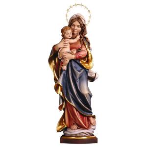 Our Lady of the Alps with Halo 12 stars brass - Linden wood carved