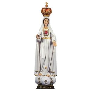 Sacred Heart of Mary Fátima with crown - Linden wood carved