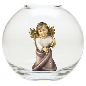 Heart Angel with bells - Glass sphere