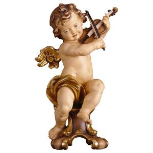 Cherub with violine on pedestal