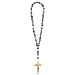 Rosary Exclusive Marbled Black with Crucifix