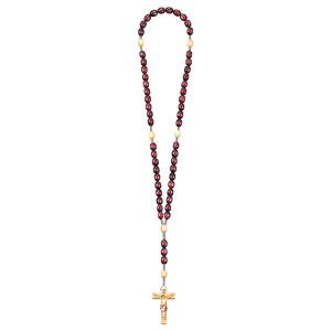 Rosary Exclusive Red-Wood Tone with Crucifix
