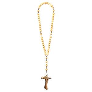 Rosary Exclusive Wood Tone with Cross of friendship Tau