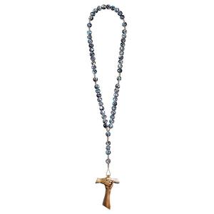 Rosary Exclusive Marbled Black with Cross of friendship Tau