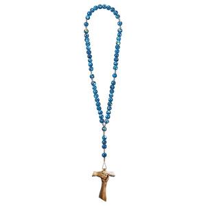 Rosary Exclusive Marbled Blue with Cross of friendship Tau