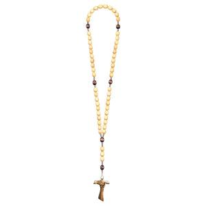 Rosary Exclusive Wood Tone-Brown with Cross of friendship Tau