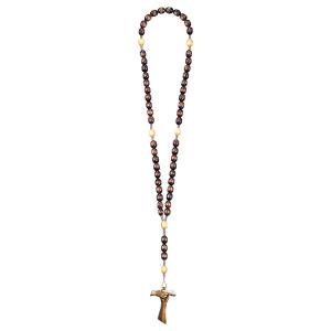Rosary Exclusive Brown-Wood Tone with Cross of friendship Tau