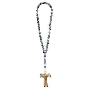Rosary Exclusive Marbled Black with Cross of peace Tau
