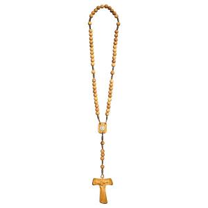 Rosary Olive oiled with Medal with Cross of peace Tau