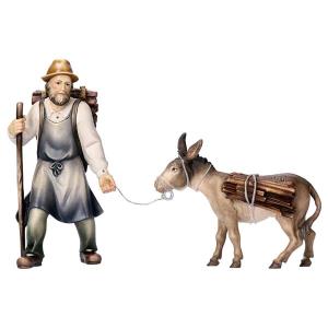 SH Pulling herder with wood with donkey with wood - 2 Pieces