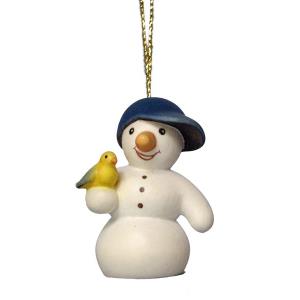 Snowman with bird and gold thread