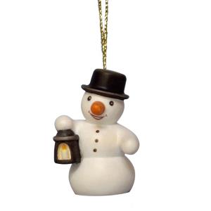 Snowman with lantern and gold thread