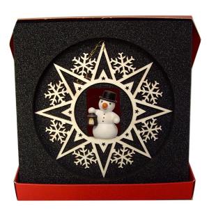 Crystal Star with Snowman Lantern and Box