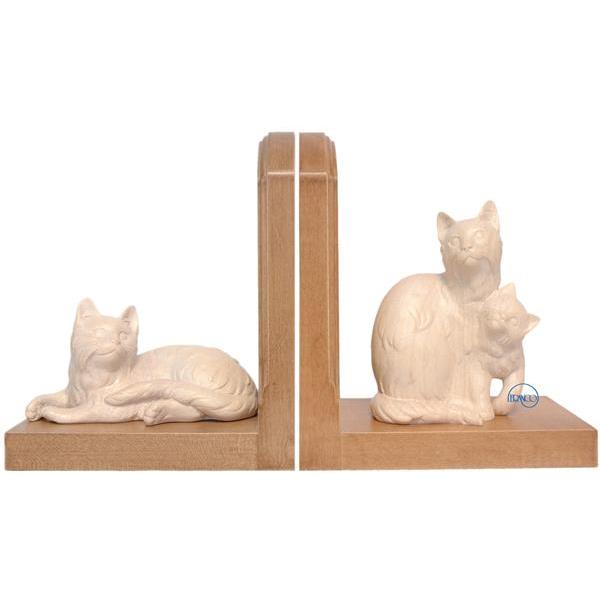 Pair bookends with cat lying 9171 6 cm (2½ inch) and group of 2 cats 9173 10 cm (4 inch) - natural