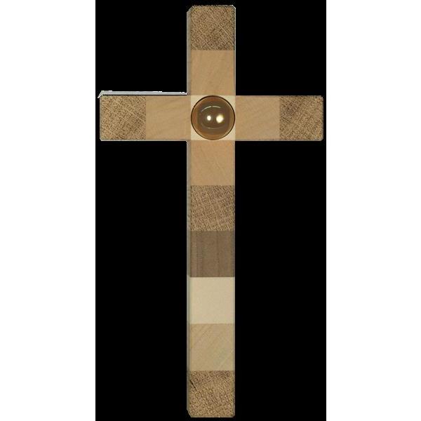 Apostles cross with brass ball - natural