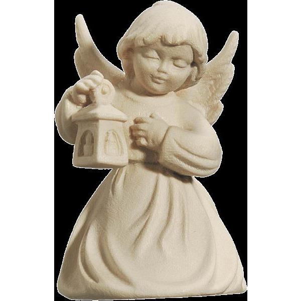 Christmas angel kneeling with latern - natural
