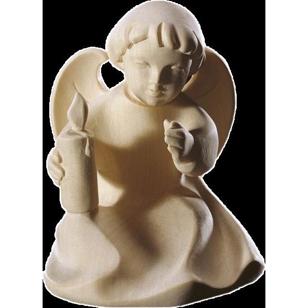 Angel sitting on a cloud with candle - natural