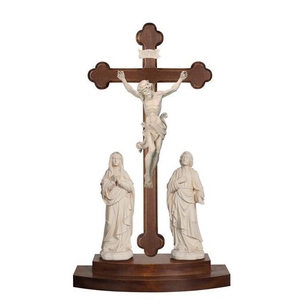 Crucifixion group Leonardo-cross standing baroque - natural