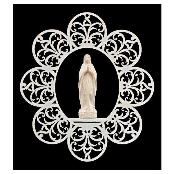 Ornament with Madonna Lourdes stylized - natural