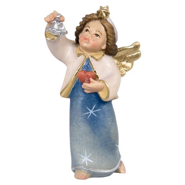 Christmas Angel with Bell and Heart - natural