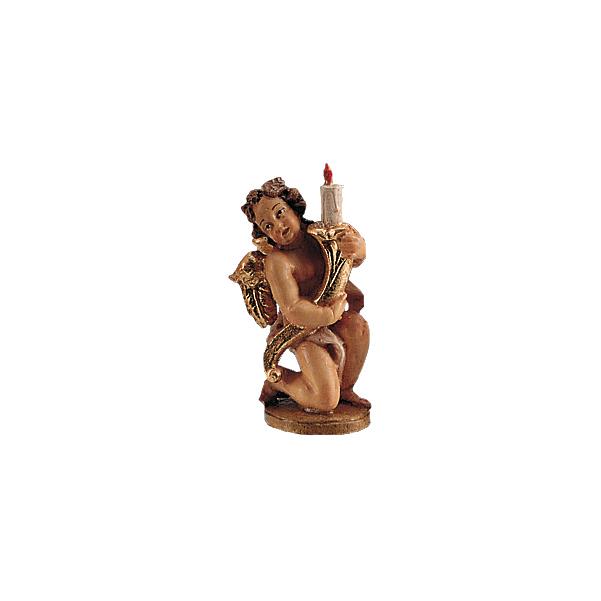Angel kneeling with candle-holder - color