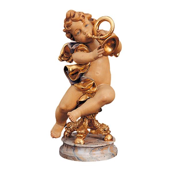 Sitting angel with horn 14.17 inch - color