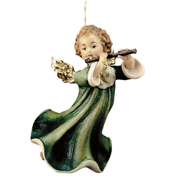 Angel with flute 2.4 inch (for hanging) - color