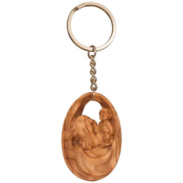 Keyring pendant - Saint Christopher, oliv wood - natural