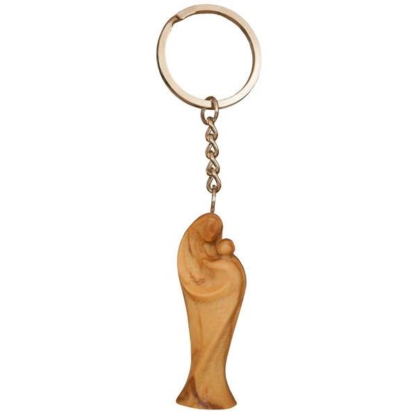 Keyring pendant, Meditationsmadonna in oliv wood - natural