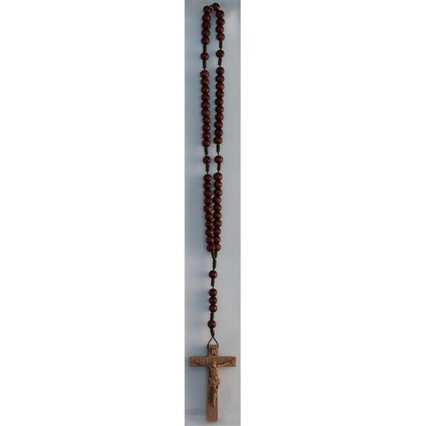 Rosary with baroque cross 7cm oak wood - 
