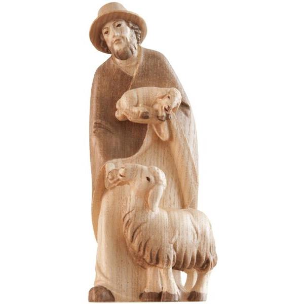 Shepherd with salt sheep and lamb - hued multicolor