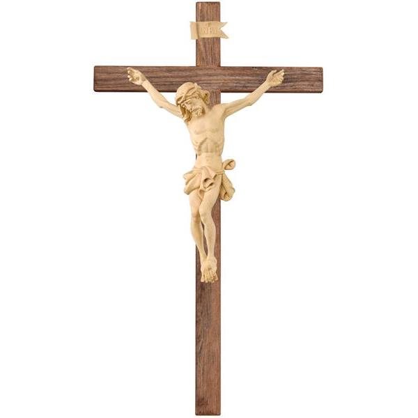 Baroque Crucifix in wood rustic-style - natural