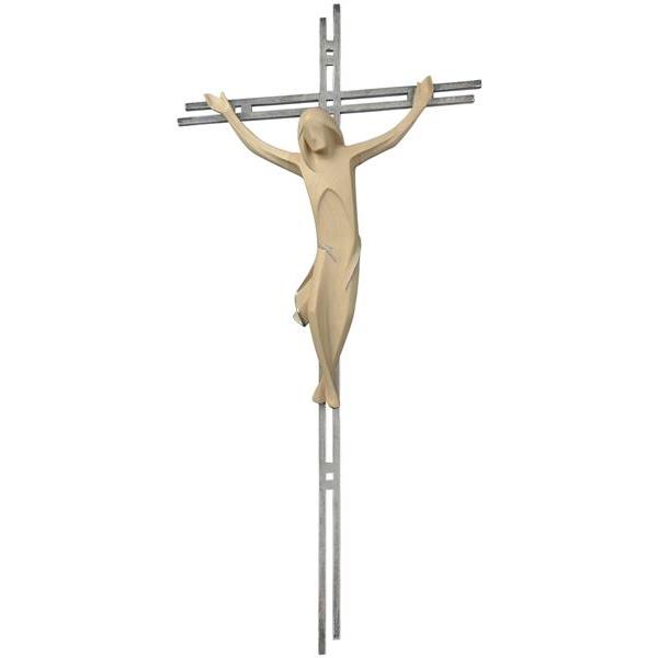 Crucifix, with a double bar made of steel - natural