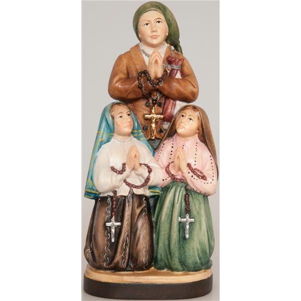 Three Shepherds of Fatima wooden statue - color